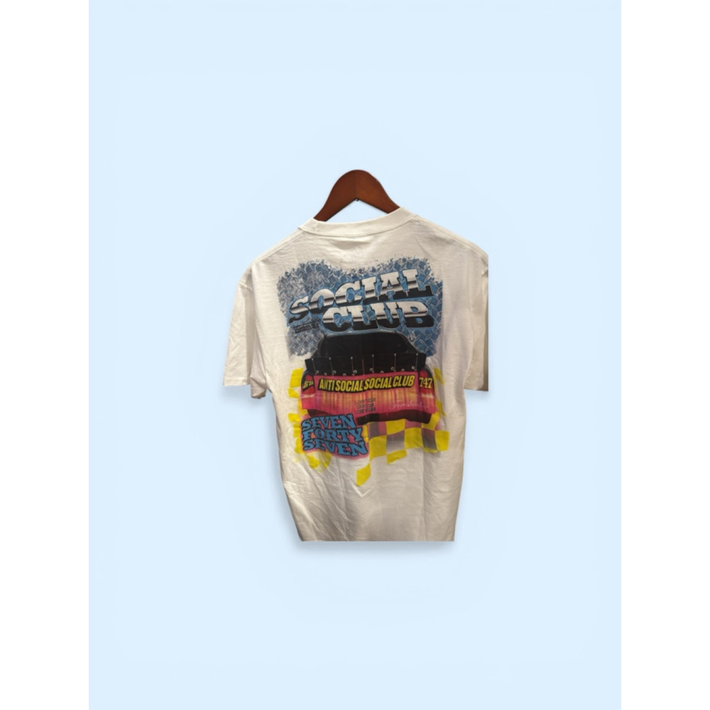 Anti Social Social Club 747 Get Weird White Pink Graphic Short Sleeve Tee M - Picture 4 of 6